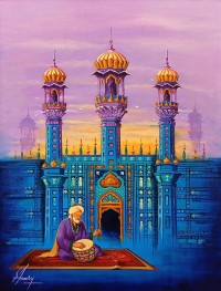 S. A. Noory, 18 x 24 Inch, Acrylic on Canvas, Cityscape Painting, AC-SAN-222 S. A. Noory, 18 x 24 Inch, Acrylic on Canvas, Cityscape Painting, AC-SAN-222